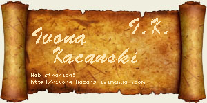 Ivona Kaćanski vizit kartica